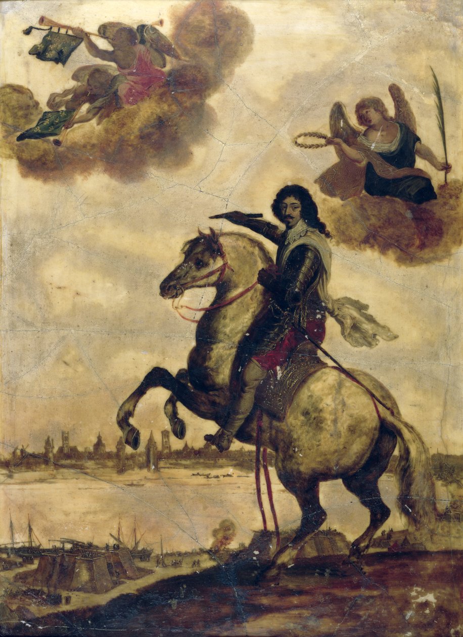 Ludvík XIII (1601-43) při obléhání La Rochelle od French School