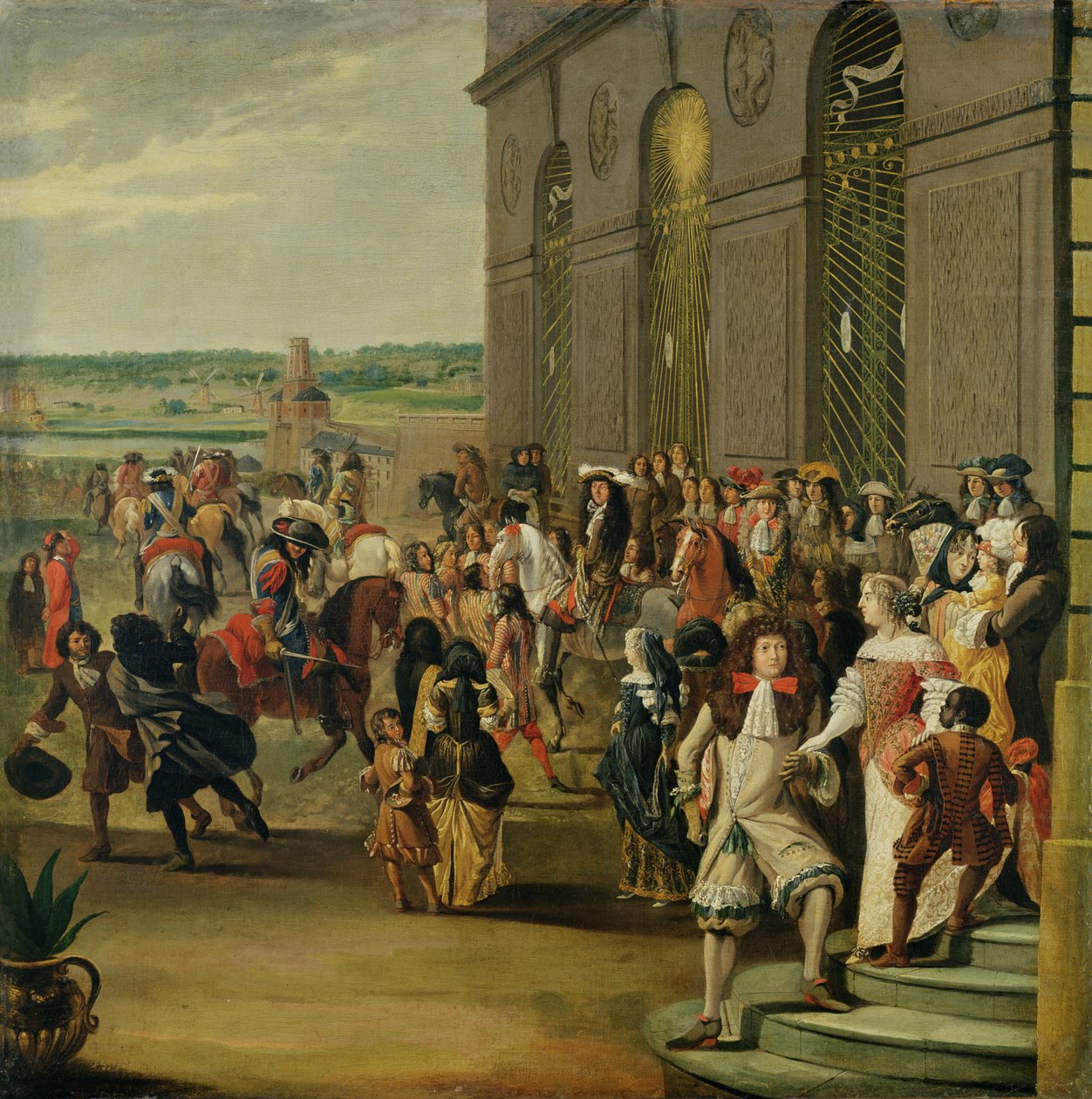 Ludvík XIV. (1638-1715) před jeskyní Thetis ve Versailles, 1675 od French School
