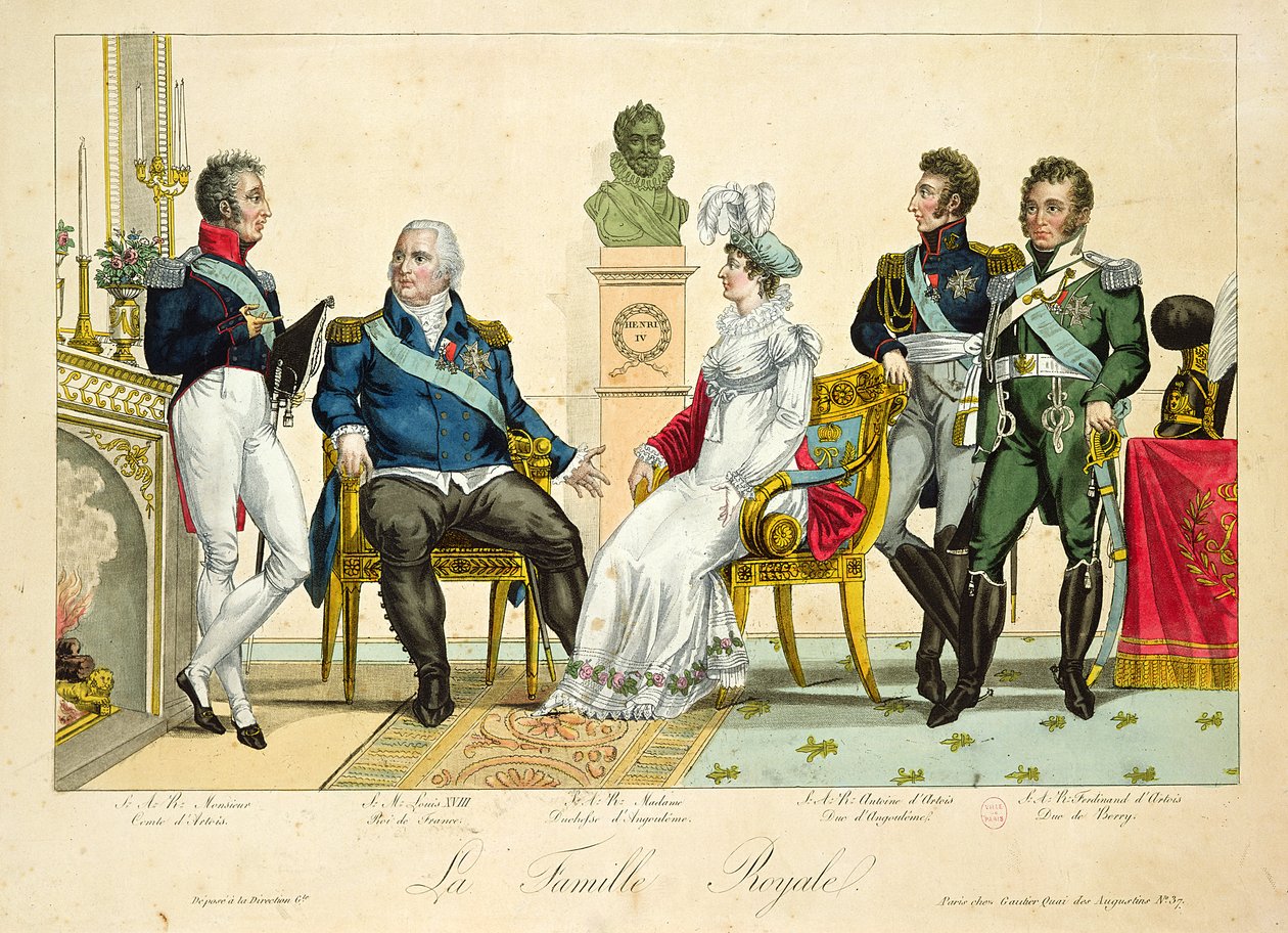 Ludvík XVIII (1755-1826) a jeho rodina od French School