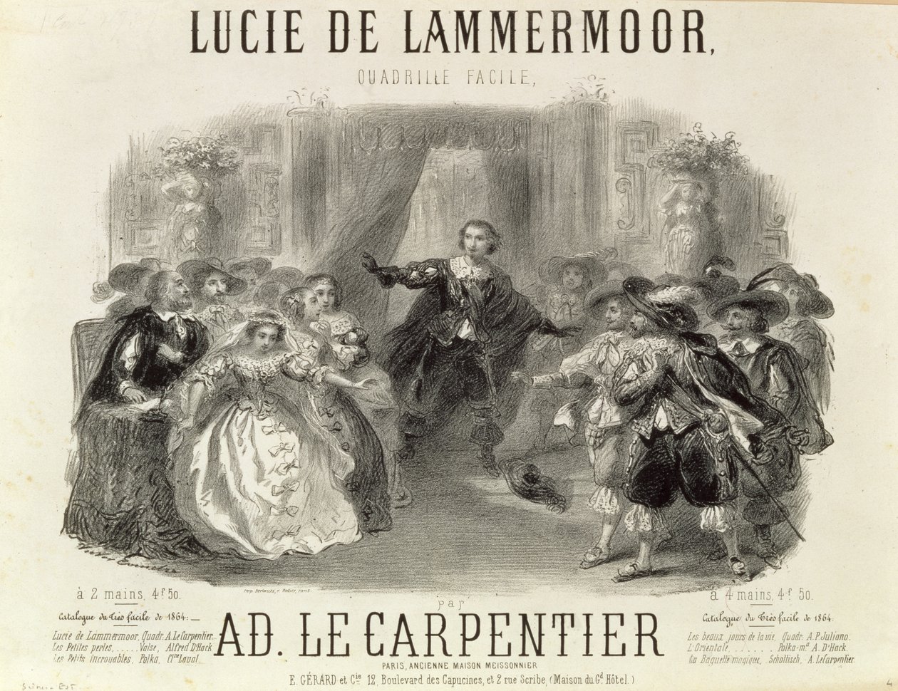 „Lucia de Lammermoor“ opera Domenica GM Donizettiho (1797-1848), 1864 od French School