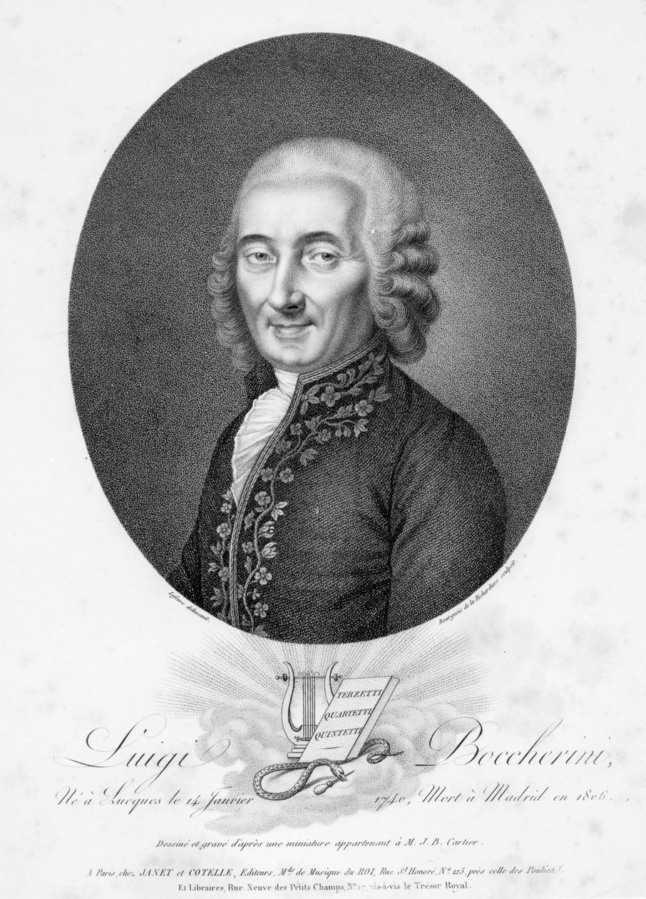 Luigi Boccherini, rytý Bourgeois de la Richardiere, kolem roku 1806 od French School