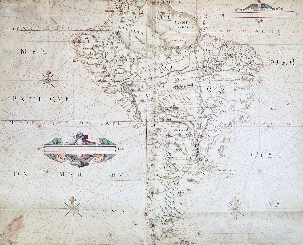 Mapa Jižní Ameriky od French School