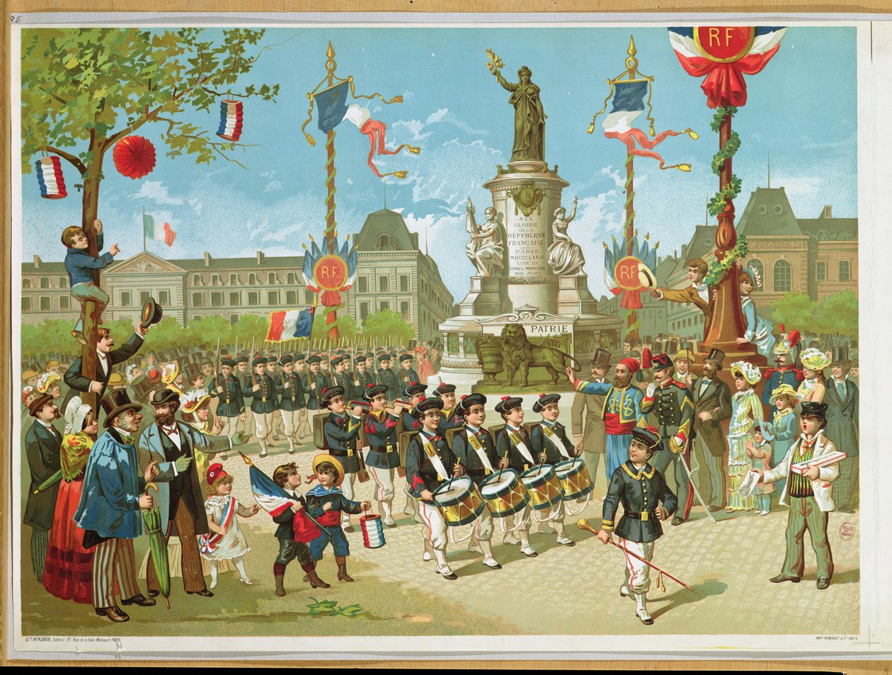Březen na Place de la Republique, 14. července 1880 od French School
