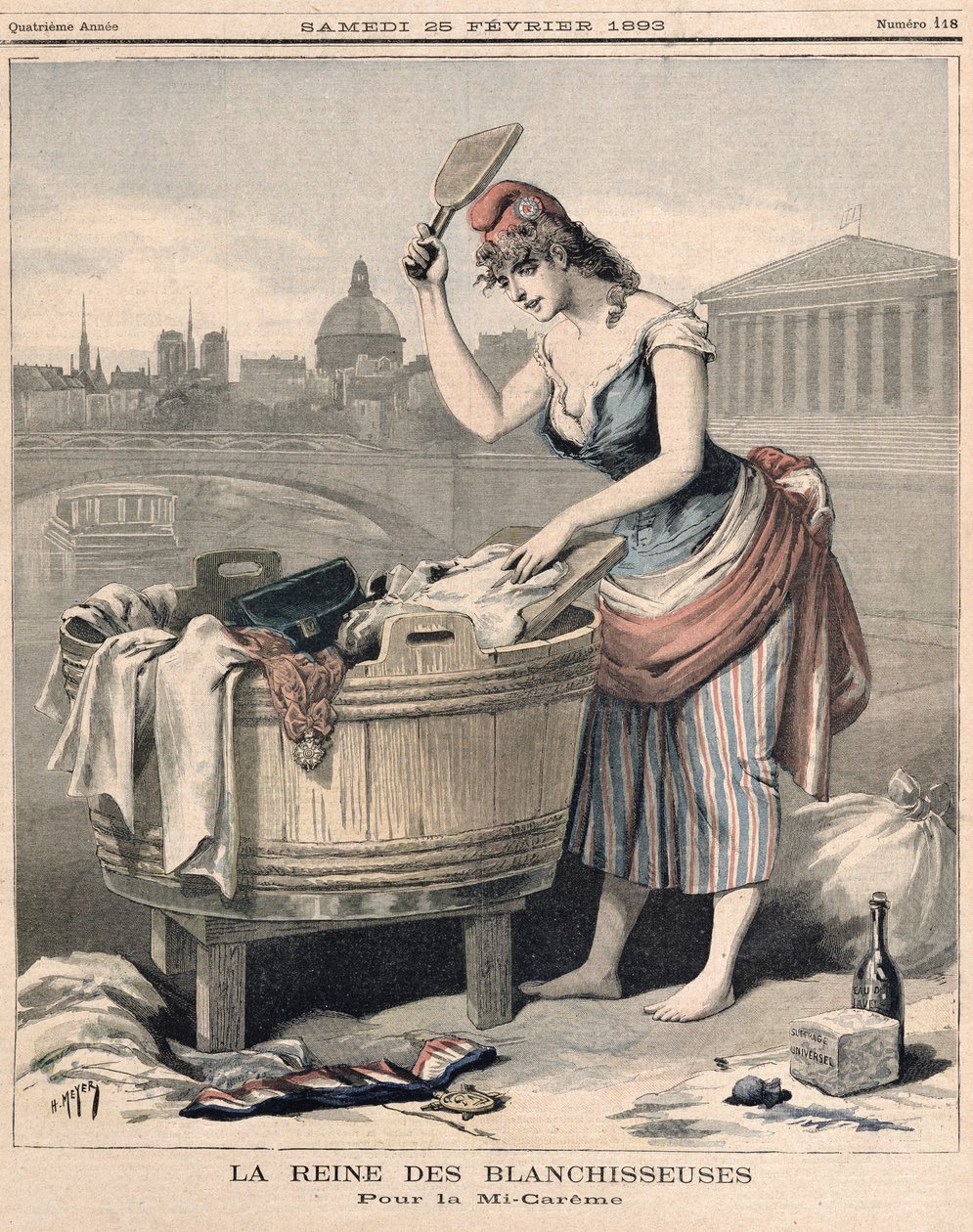 „Marianne, královna praček“, z „Le Petit Journal“, 25. února 1893 od French School