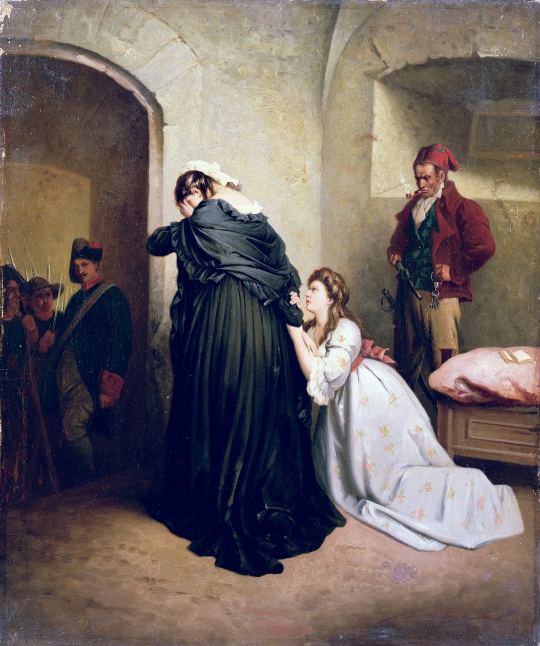 Marie Antoinetta odjíždí na svou popravu (jedna z dvojice) od French School