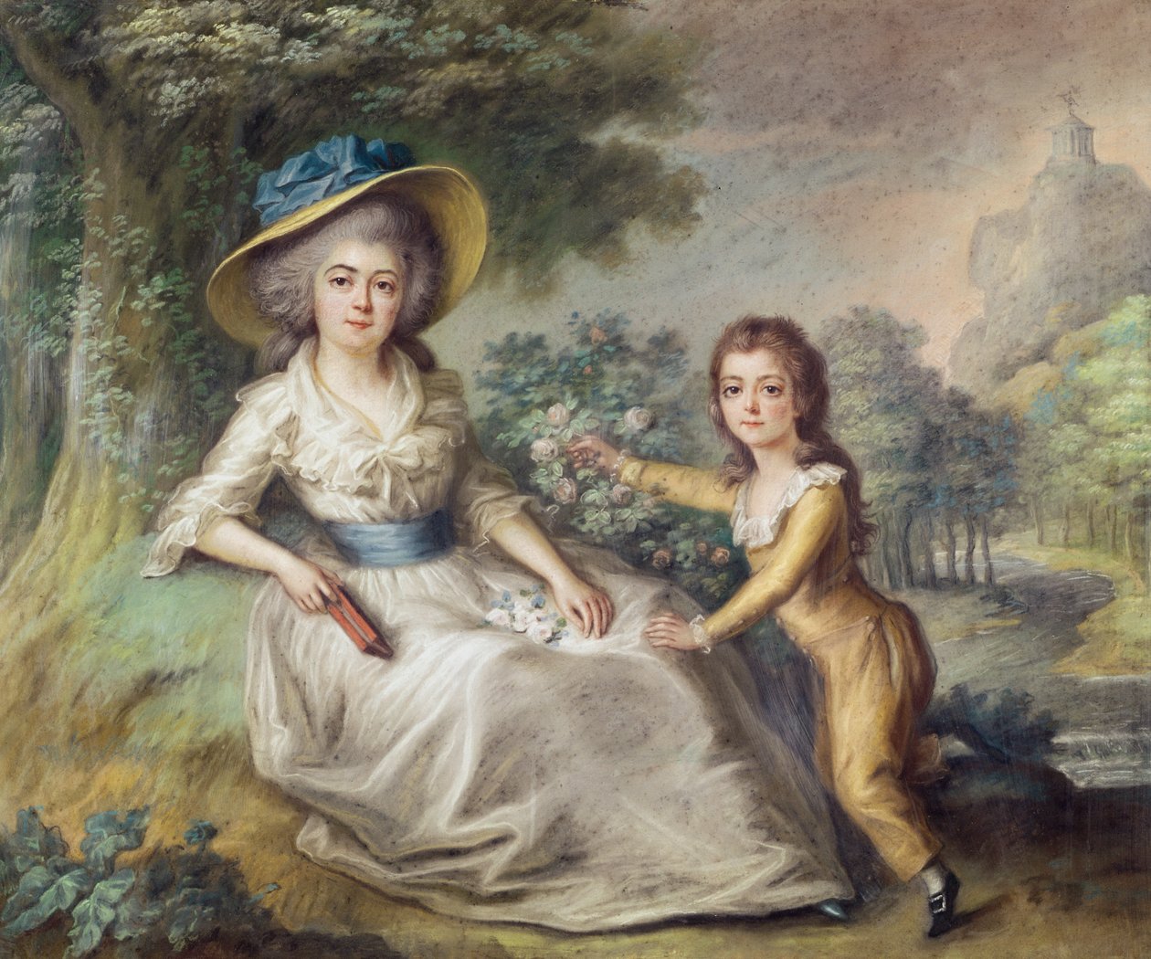 Marie Dupin de Francueil (1748-1821) a její syn Maurice od French School