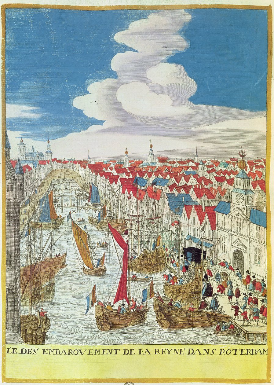 Marie de Medici (1573-1642) Přistání v Rotterdamu, 1639 od French School