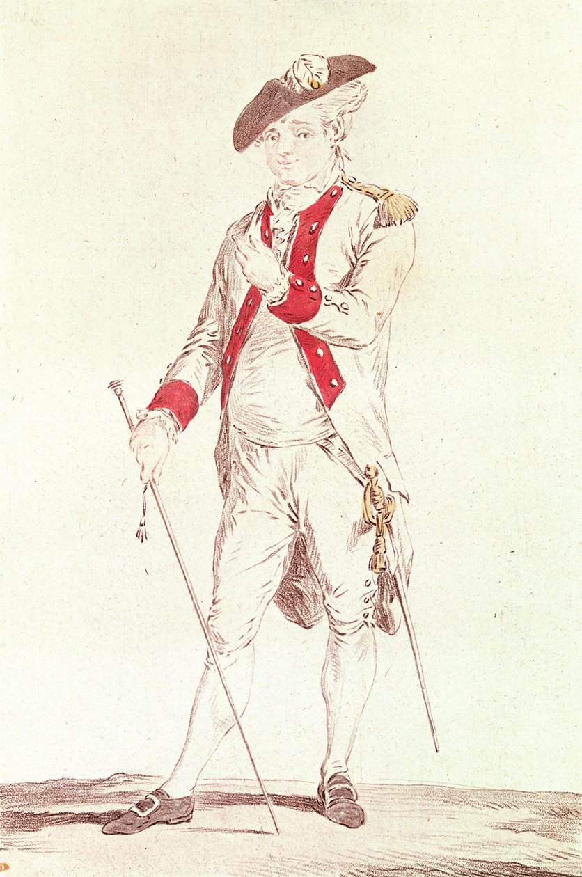 Monsieur Dugazon v roli Chevaliera de Forbignac v Curieux de Compiègne od French School