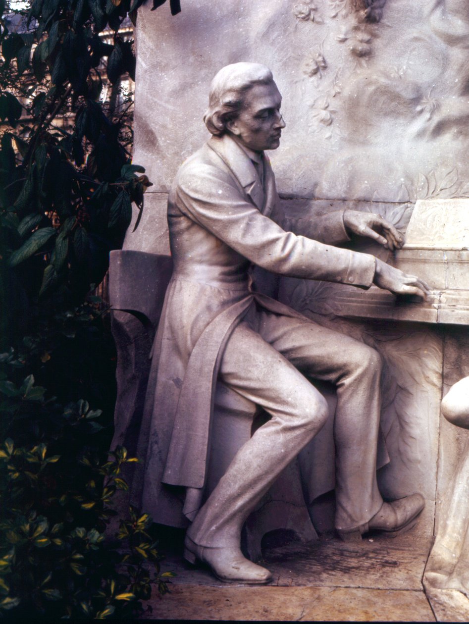Památník Frederika Chopina (1810-49) (mramor) (detail) od French School
