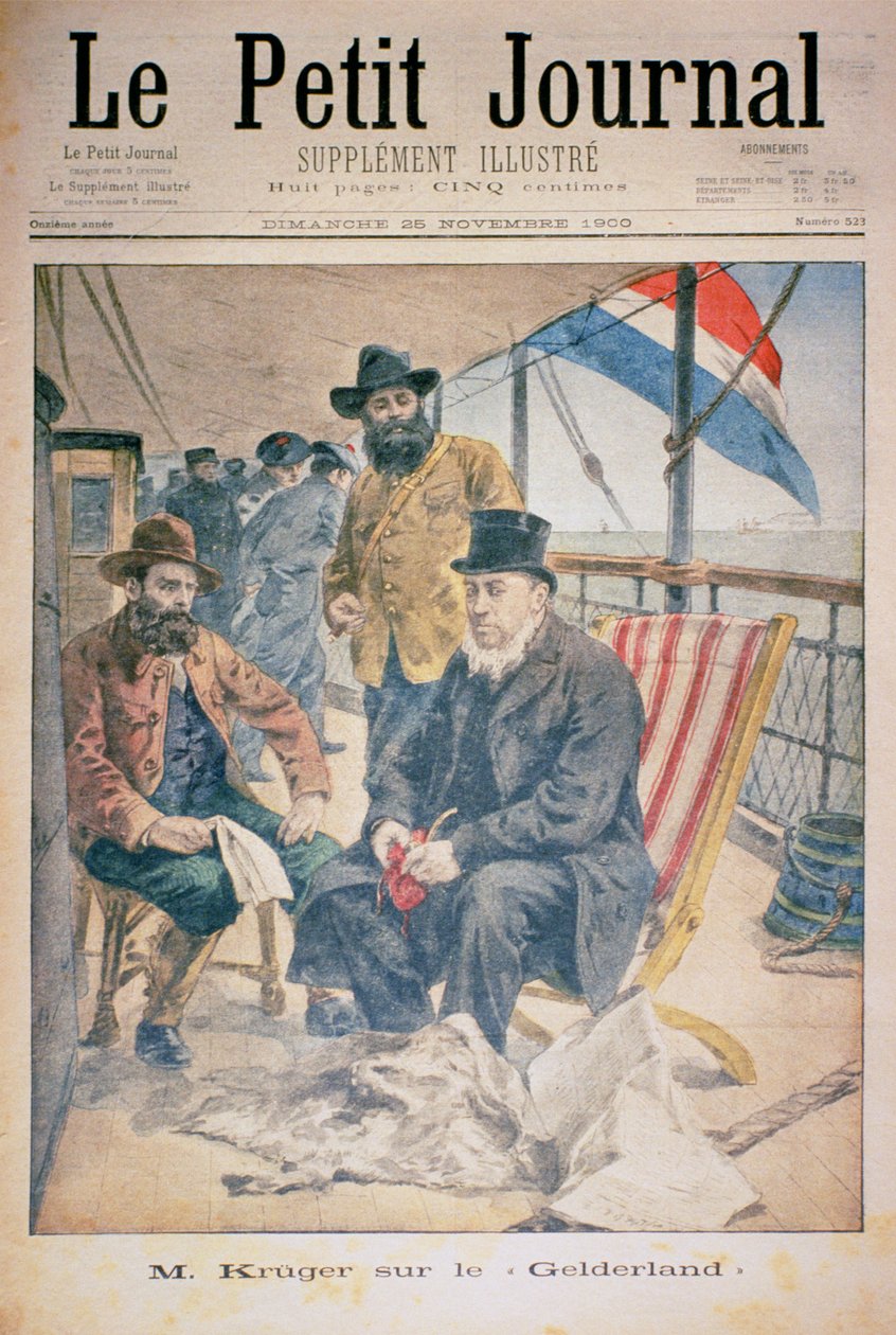Pan Kruger o Gelderlandu, přední strana obálky Le Petit Journal, 25. listopadu 1900 od French School