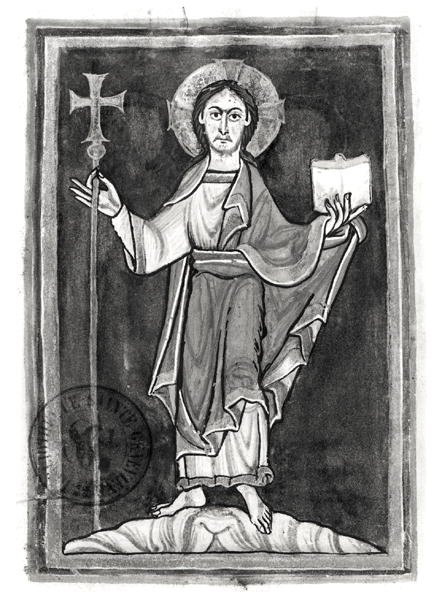Ms 2657 fol.2v Christ, od benedictional od French School