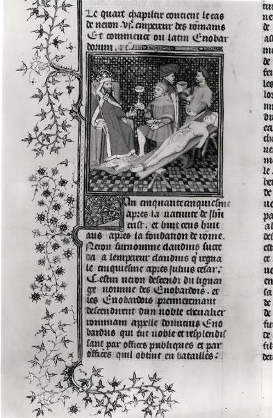 Ms 5193 f.290v Nero pitvající svou matku, z vydání De Casibus virorum illustrarium od Giovanniho Boccaccia (1313-75), Jean Sans Peur, asi 1410. od French School