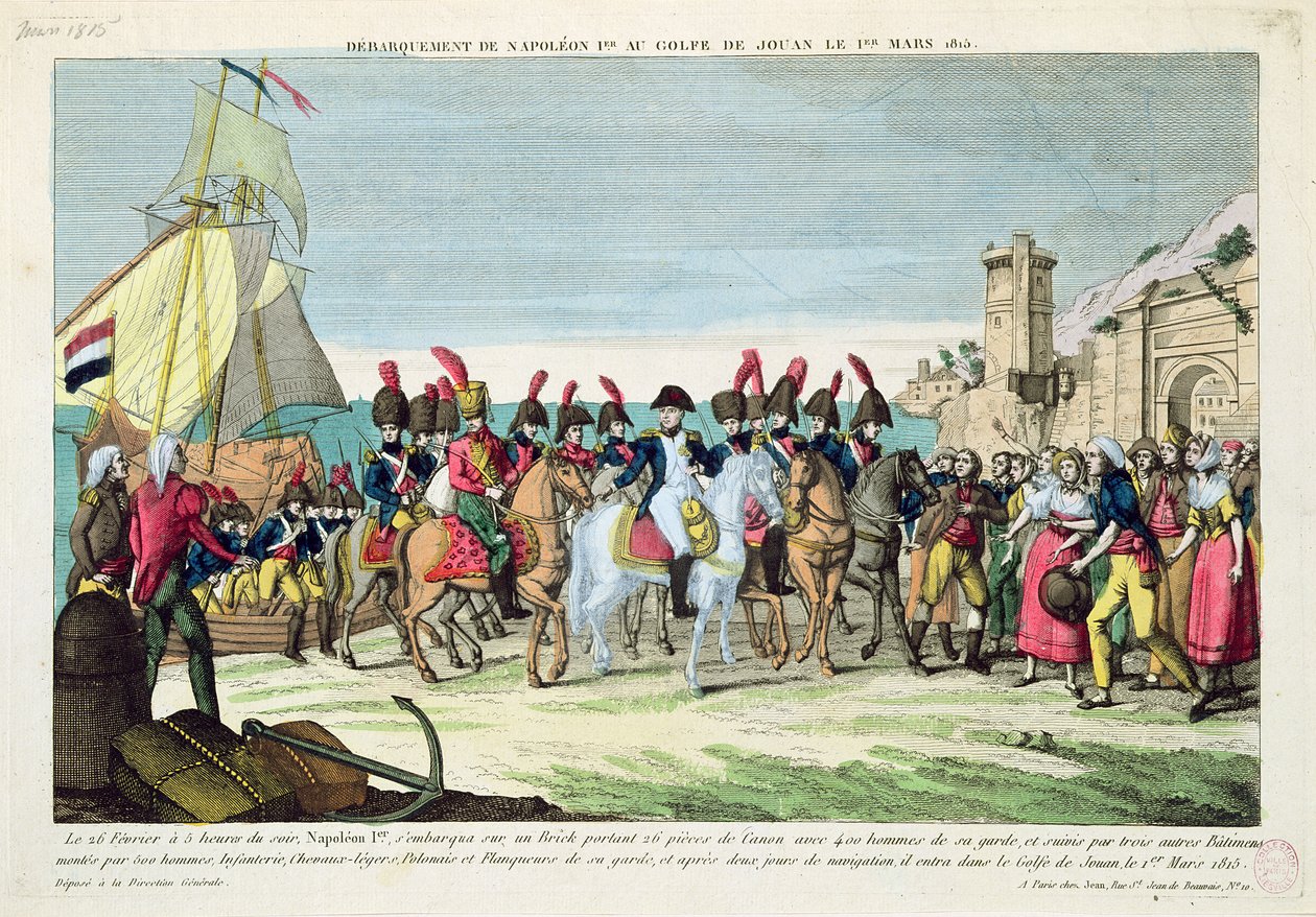 Napoleon (1769-1821) odchází do Golf Juan, 1. března 1815 od French School
