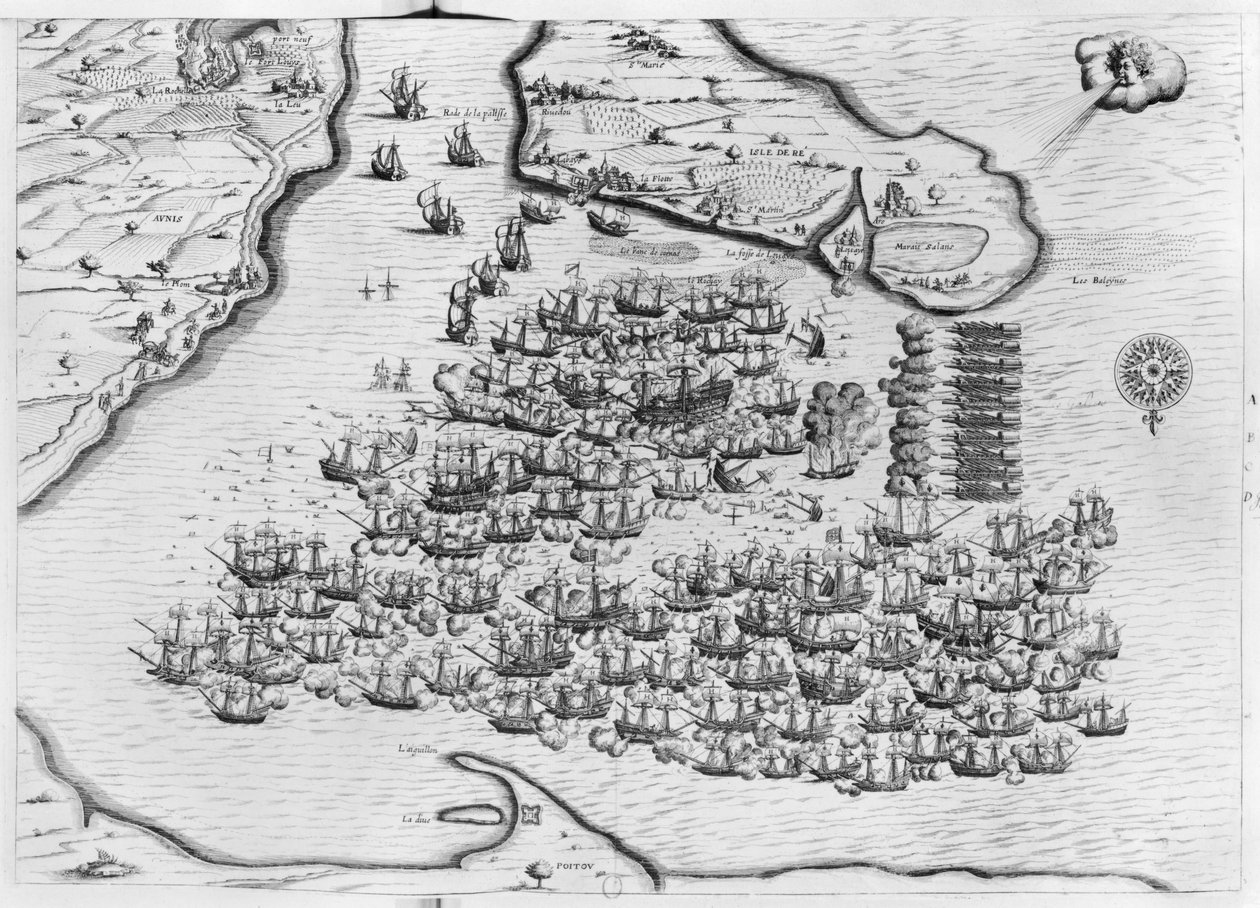 Námořní bitva u Saint-Martin-de-Re 27. října 1622, Ile de Re od French School