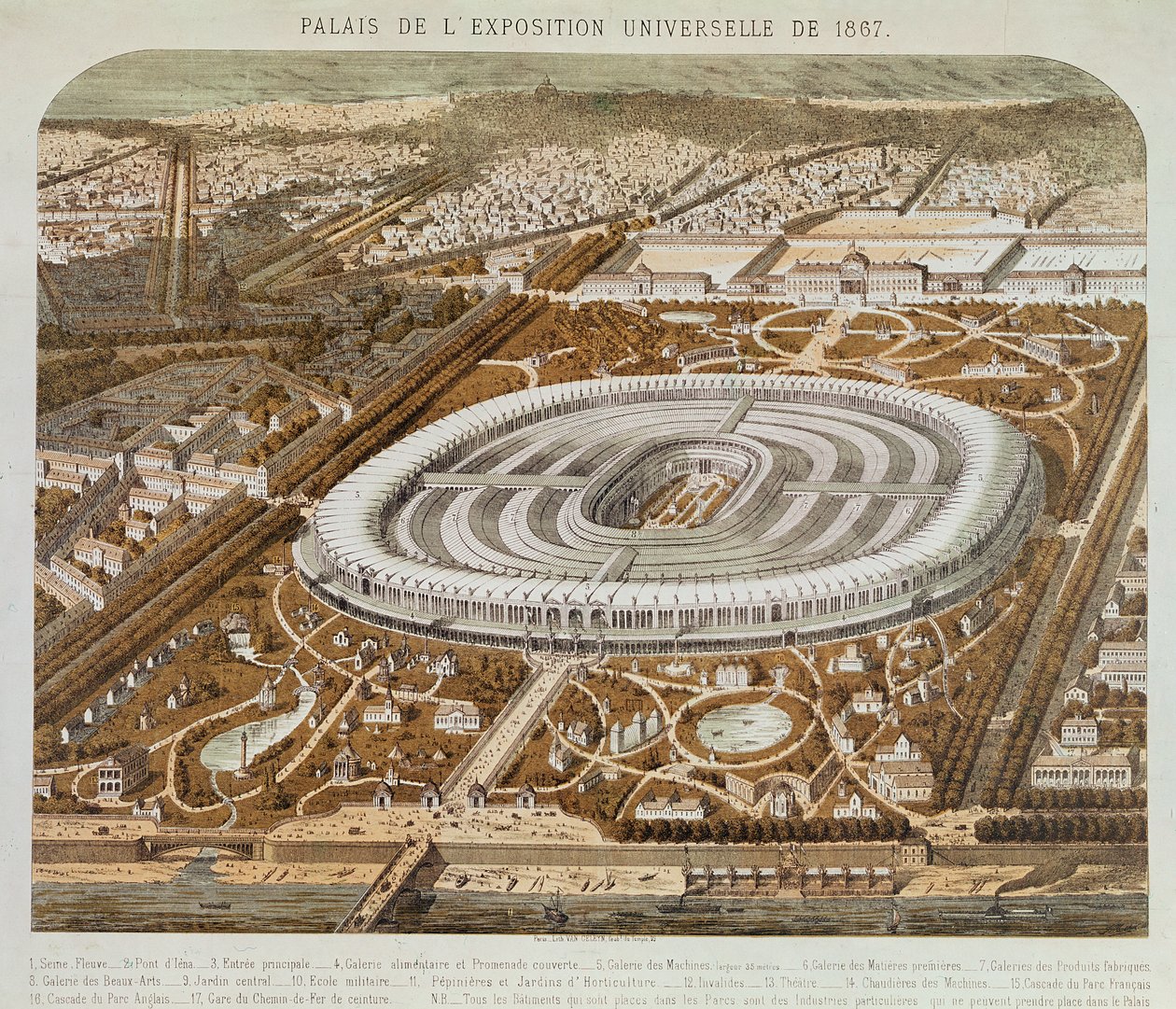 Palác světové výstavy v Paříži v roce 1867 od French School