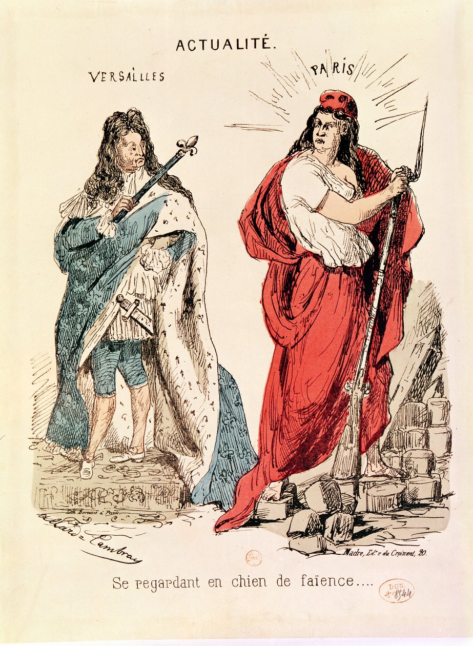 Paříž a Versailles se na sebe mračí, 1871 od French School