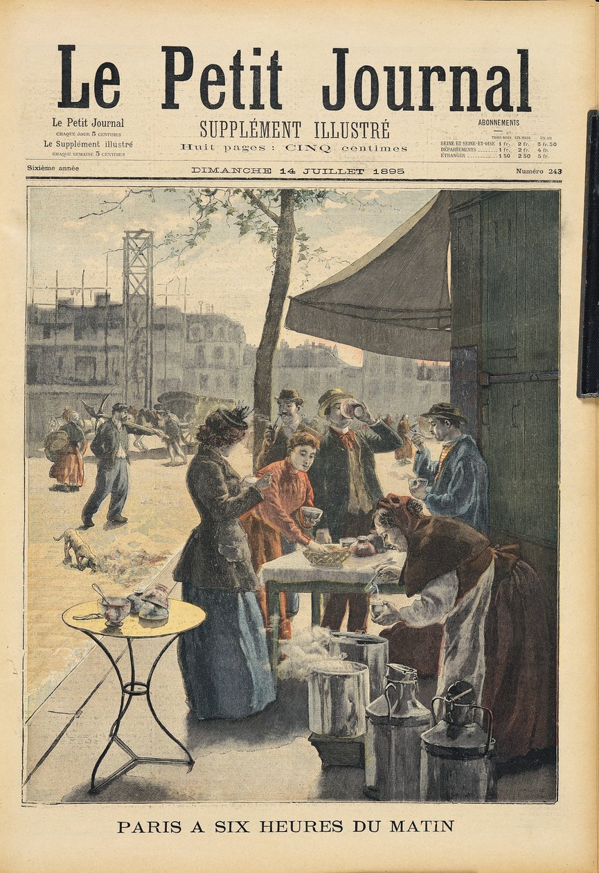 Paříž v šest hodin ráno, z „Le Petit Journal“, 14. července 1895 od French School