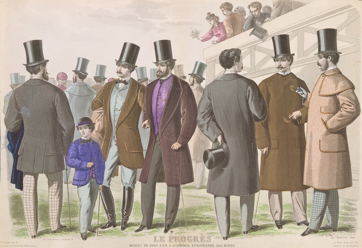 Pařížská reklama na módní mužské oblečení, 1865 od French School