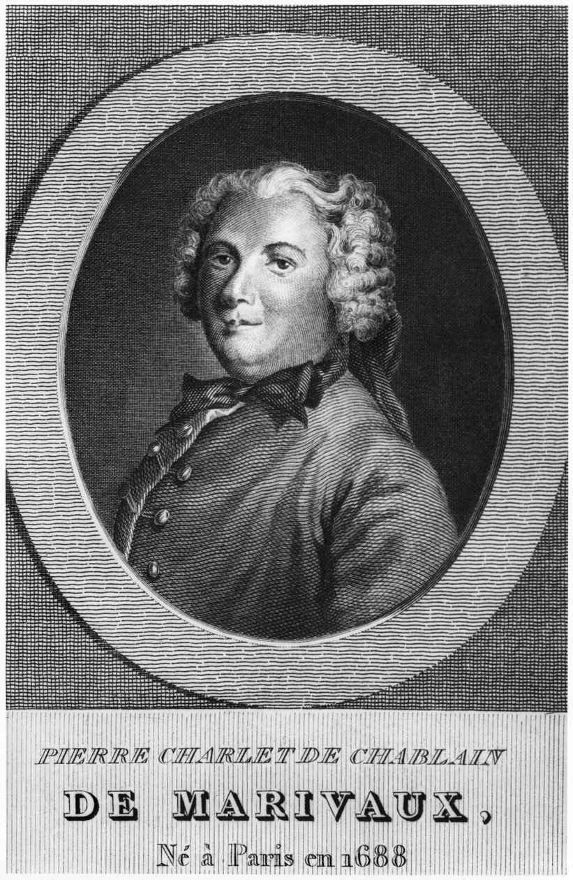 Pierre Carlet de Chamblain, známý jako Marivaux (b foto) od French School