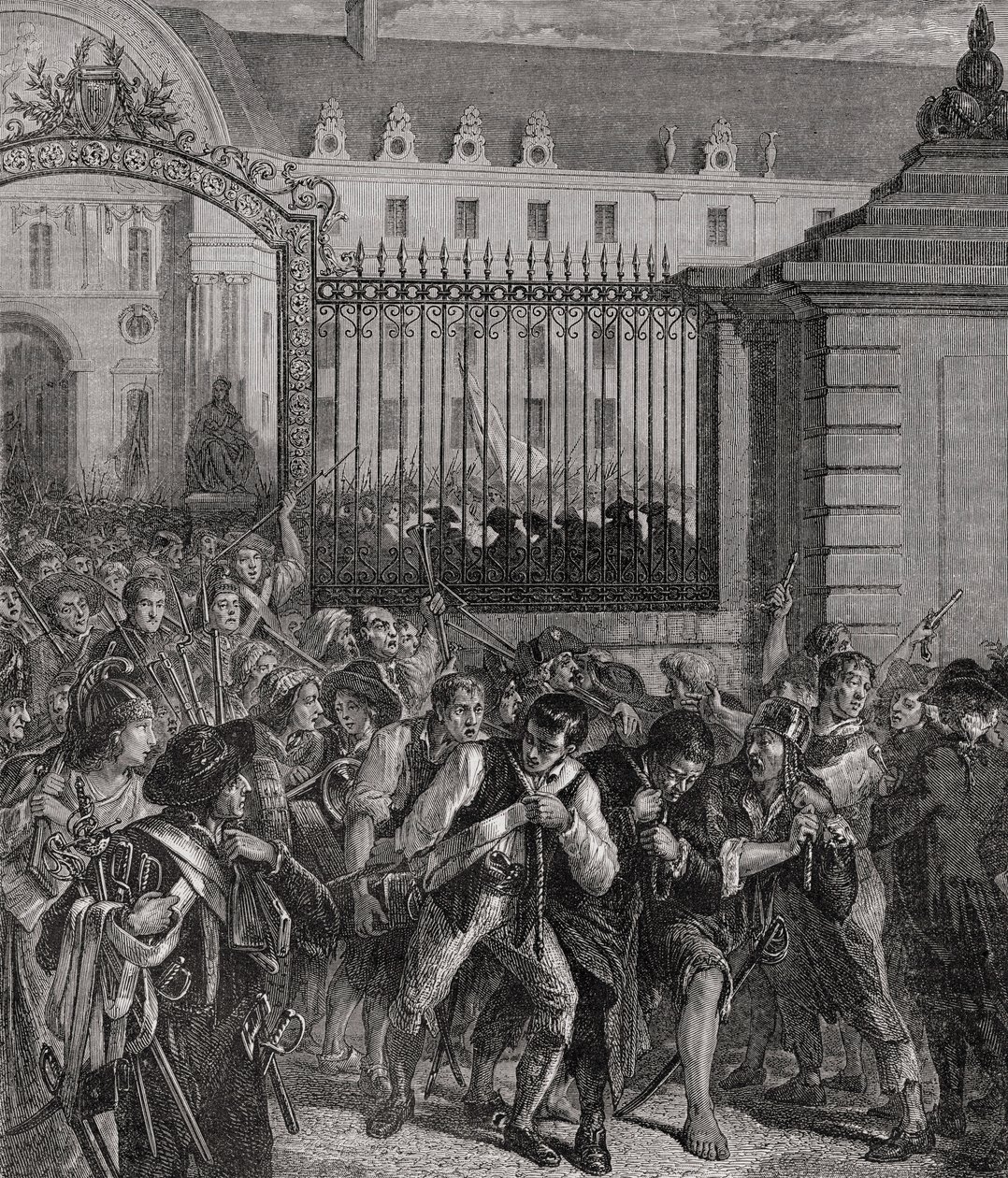 Drancování zbrojnice Invalidovny, 14. července 1789 od French School