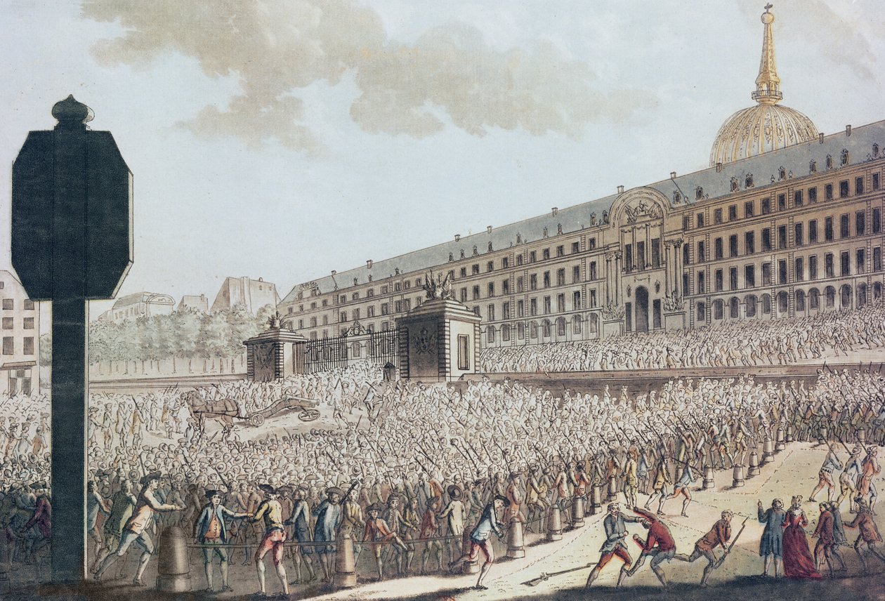 Drancování zbrojnice Invalidovny, 1789 od French School