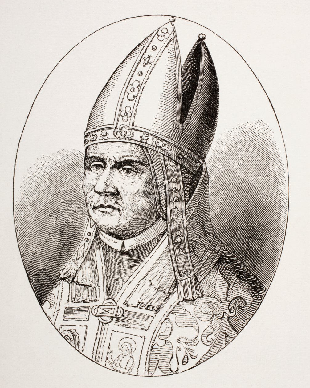 Papež Sylvestr I., z knihy Les Arts au Moyen Age, vydané v roce 1873. od French School