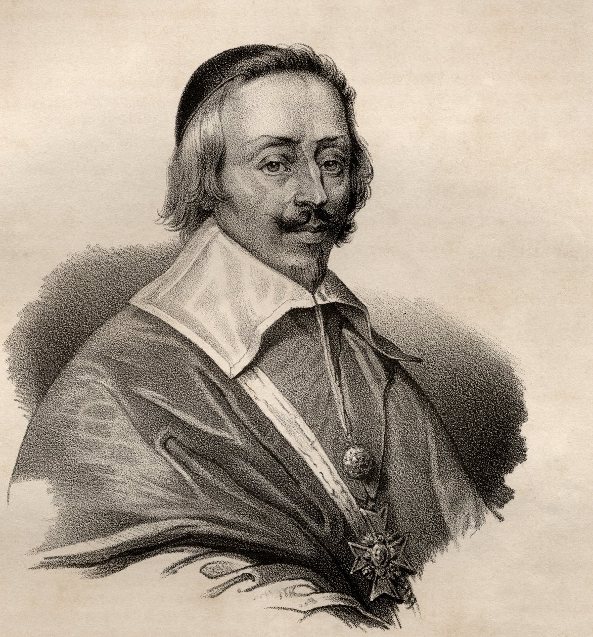 Portrét Armanda Jean du Plessis, kardinála a vévody z Richelieu (1585-1642) od French School