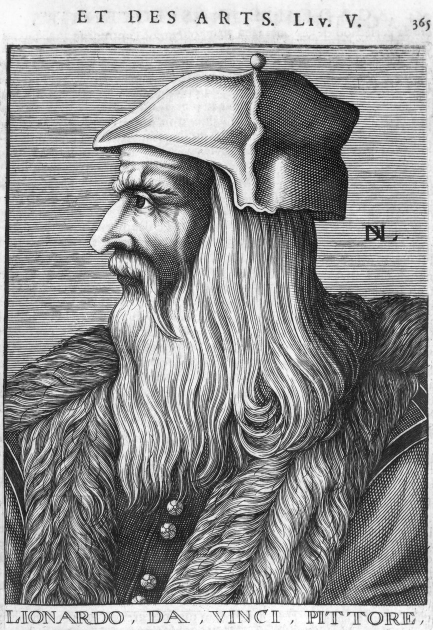 Portrét Leonarda da Vinciho (1452-1519) od French School