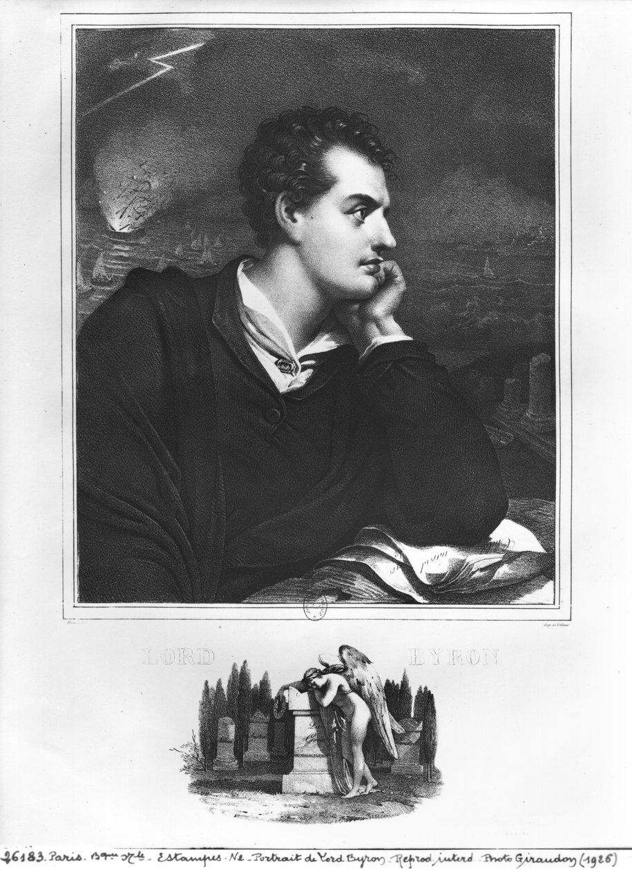 Portrét lorda Byrona (1788-1824) od French School