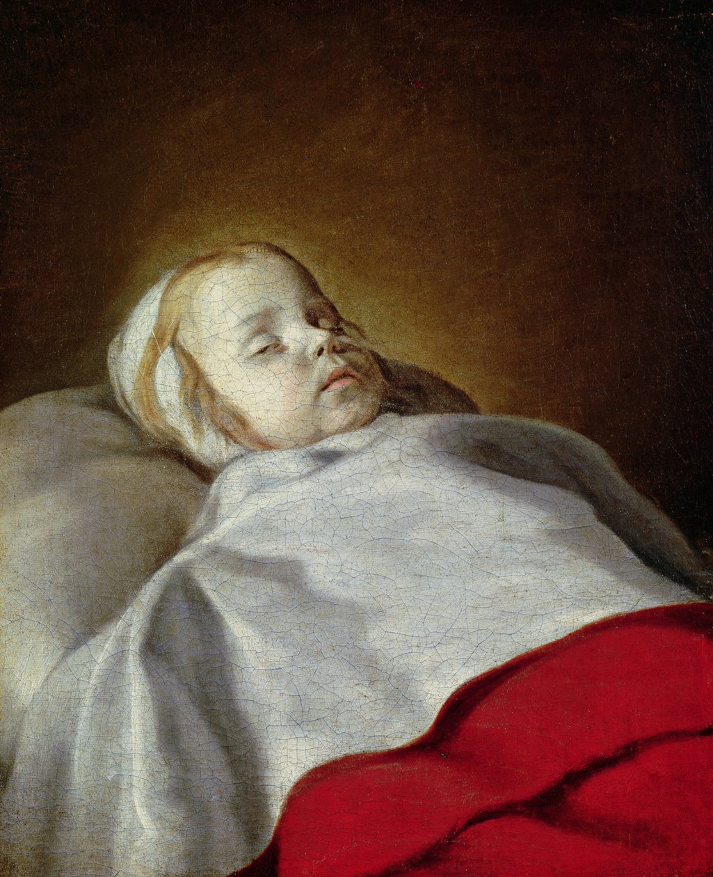Portrét mrtvého dítěte, c.1650 od French School