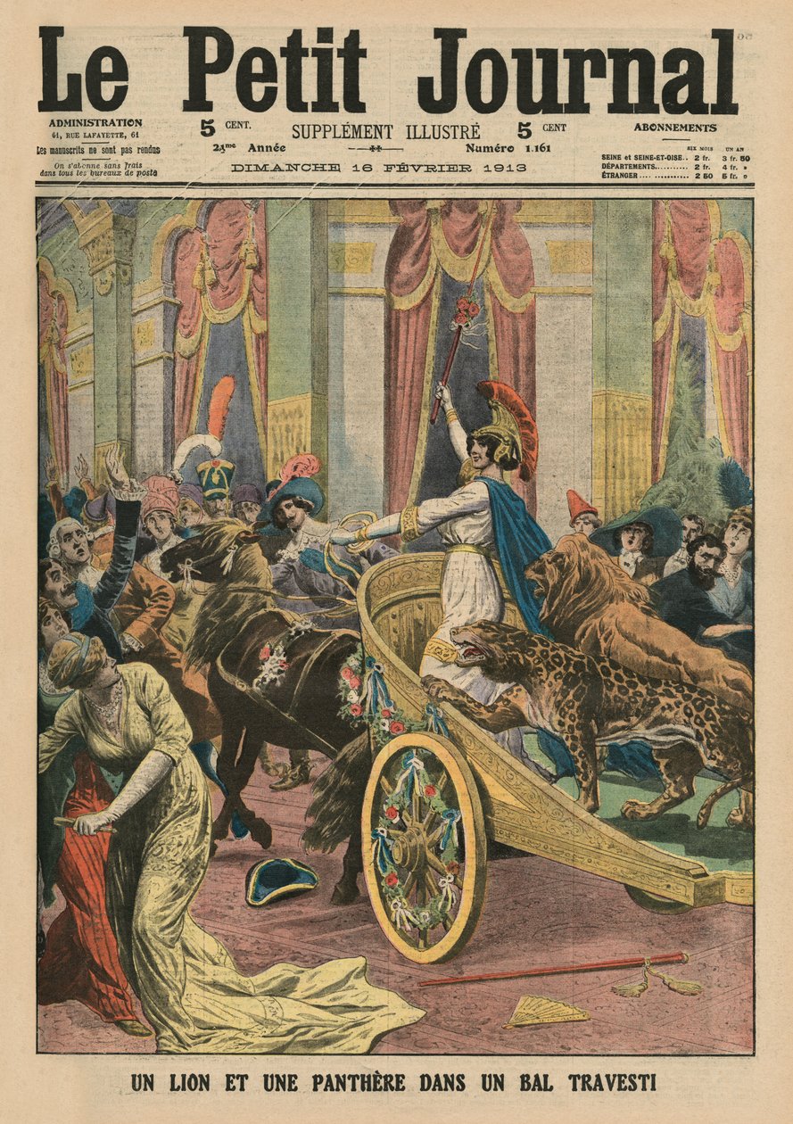 Princezna Radziwill na maškarním plese v Římě, ilustrace přední obálky z 