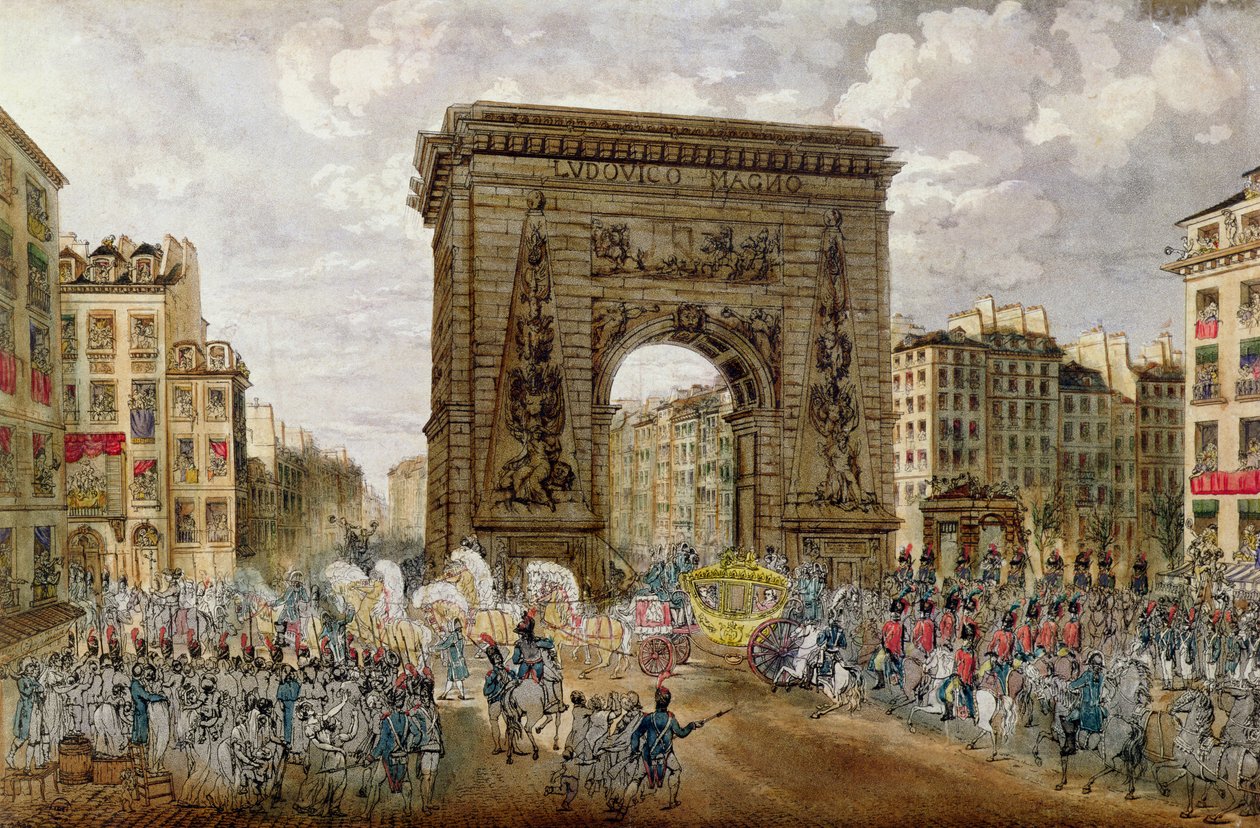 Procesí papeže Pia VII. (1742-1823) v Paříži, 28. listopadu 1804 od French School