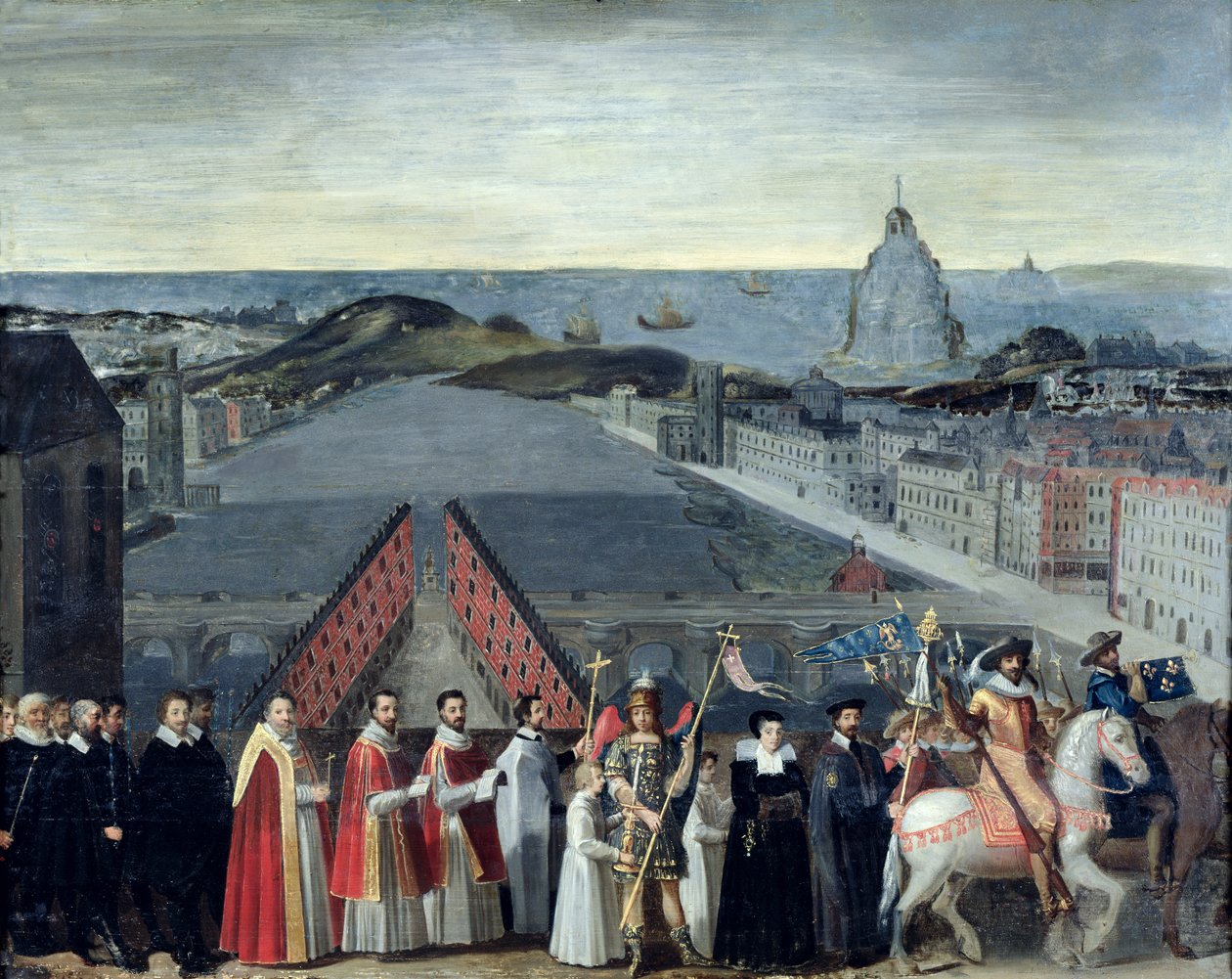Procesí Bratrstva Saint-Michel v roce 1615 od French School