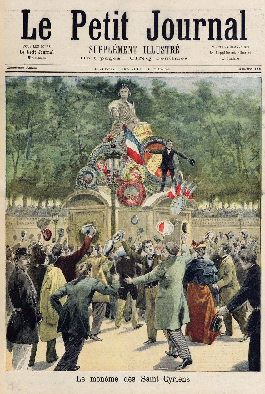 Průvod kadetů Akademie Saint-Cyr, ilustrace z 