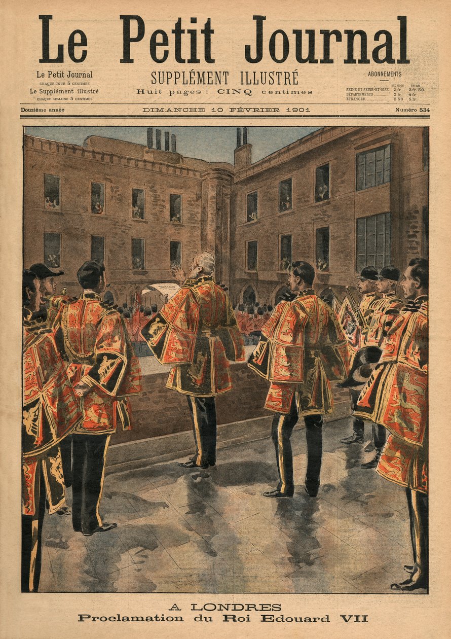 Provolání krále Edwarda VII., Londýn, ilustrace přední obálky z 