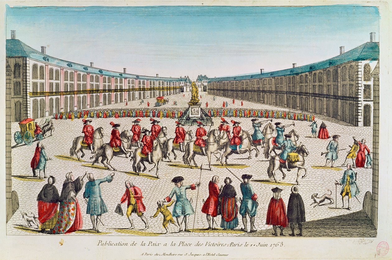 Publikace míru, Place des Victoires, červen 1763 od French School