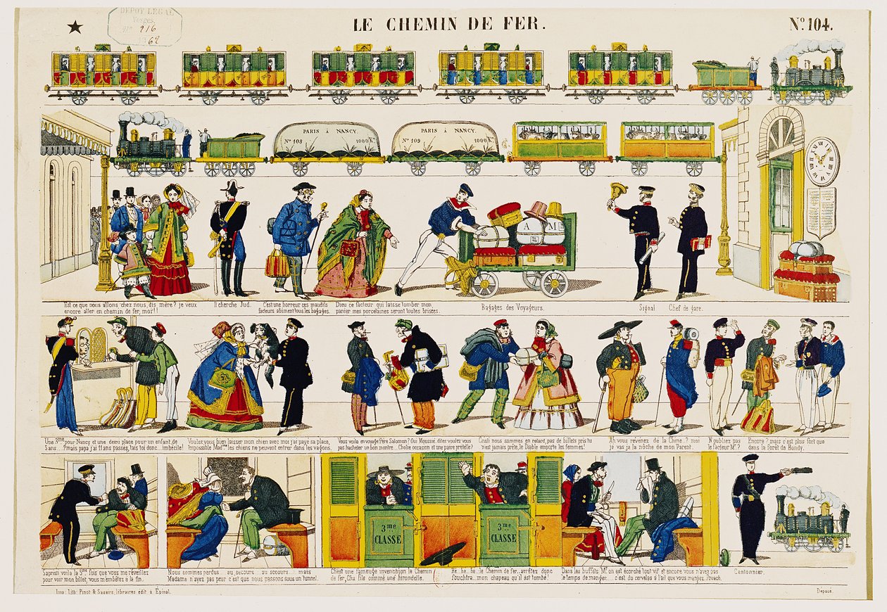 Železniční cestování, kolem roku 1850 od French School