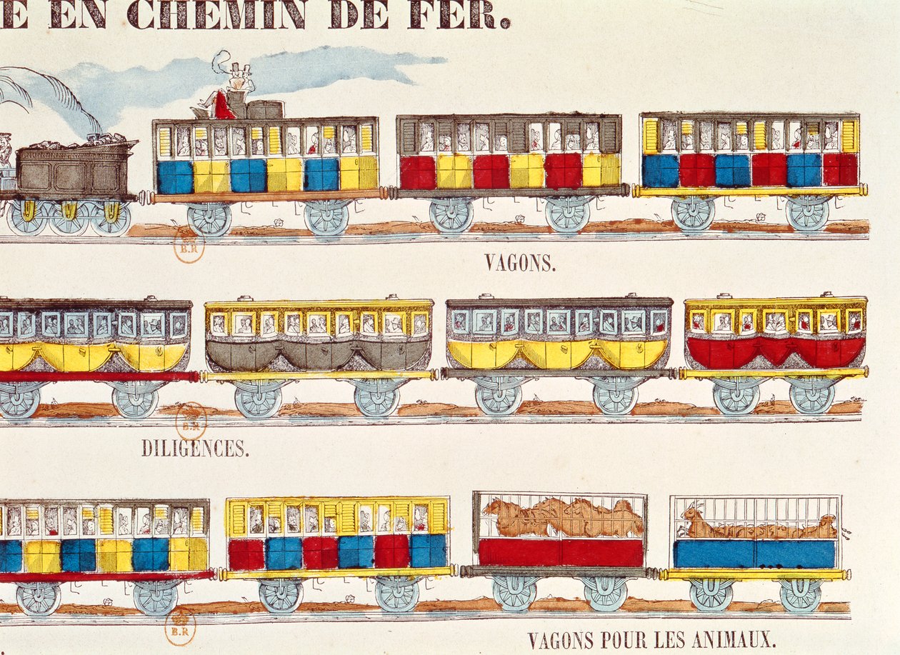 Železniční cestování v roce 1845 (detail) (viz také 178907) od French School