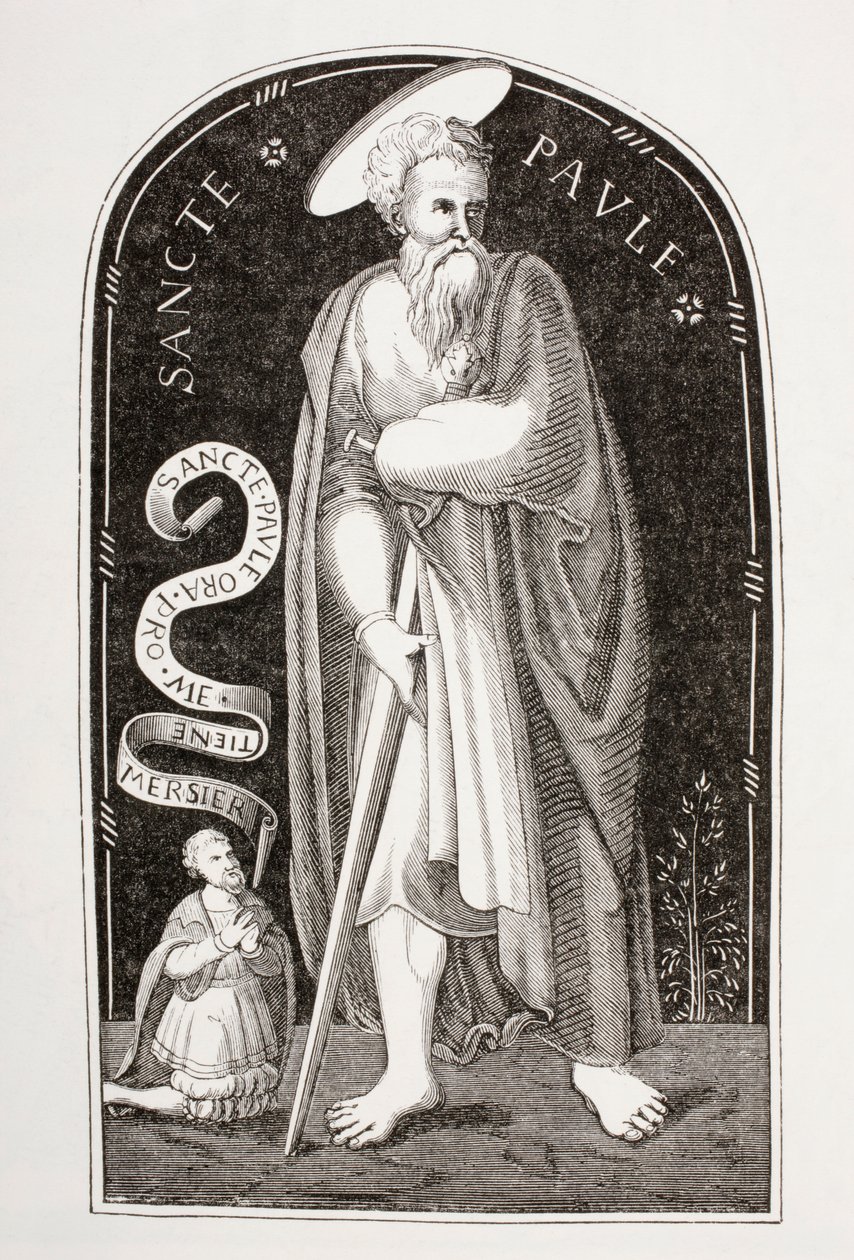 Svatý Pavel apoštol, podle smaltu z Limoges od Etienna Merciera, z „Les Arts au Moyen Age“, vydáno 1873 od French School