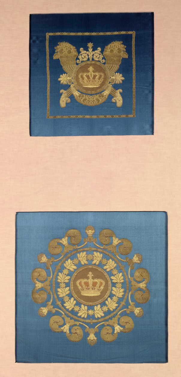 Opěradla sedadel od Grand-Freres z Lyonu, 1811 (brokát) od French School