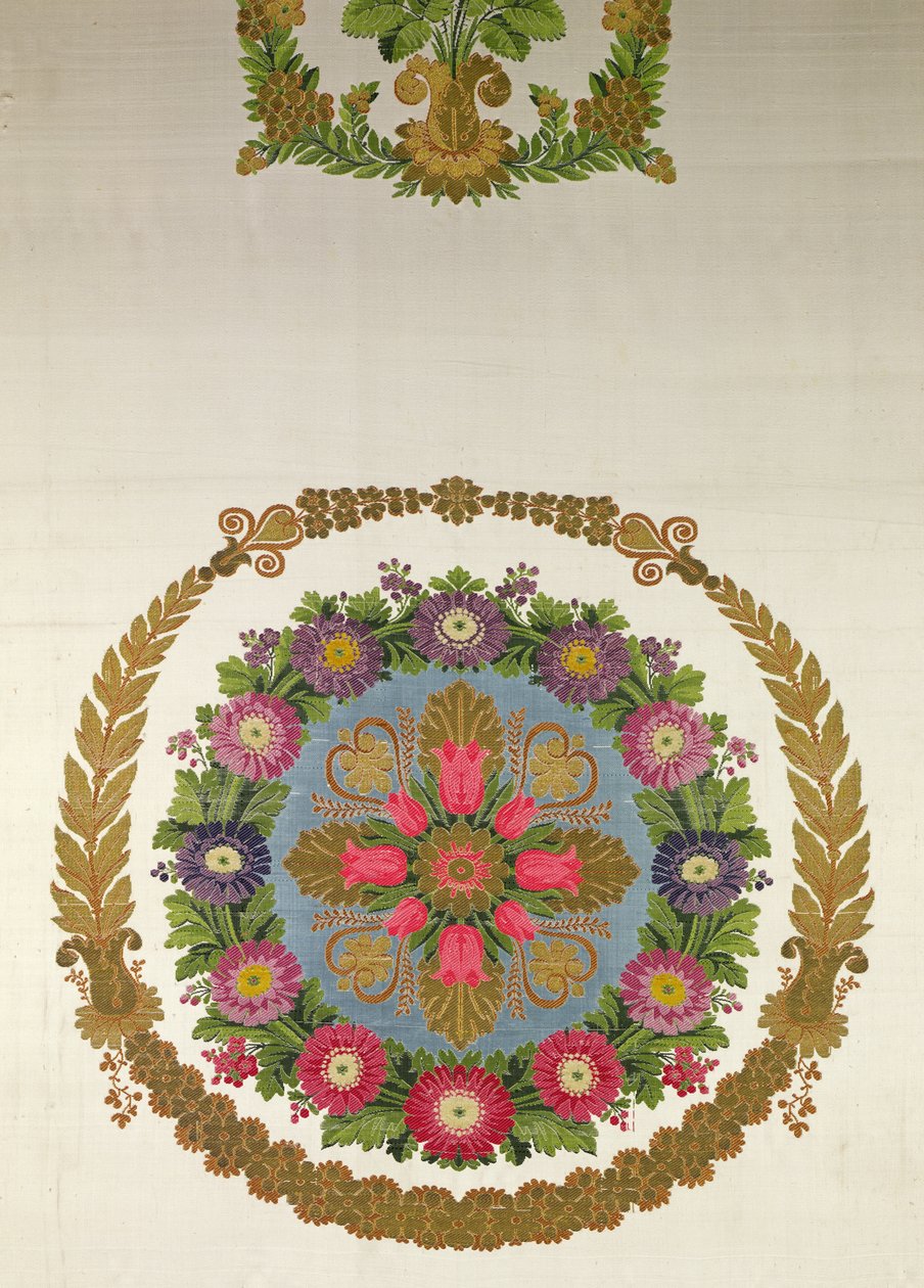 Potah sedadla od Bissardon, Cousin a Bony, Lyon, 1811 (vyšívaný satén) od French School