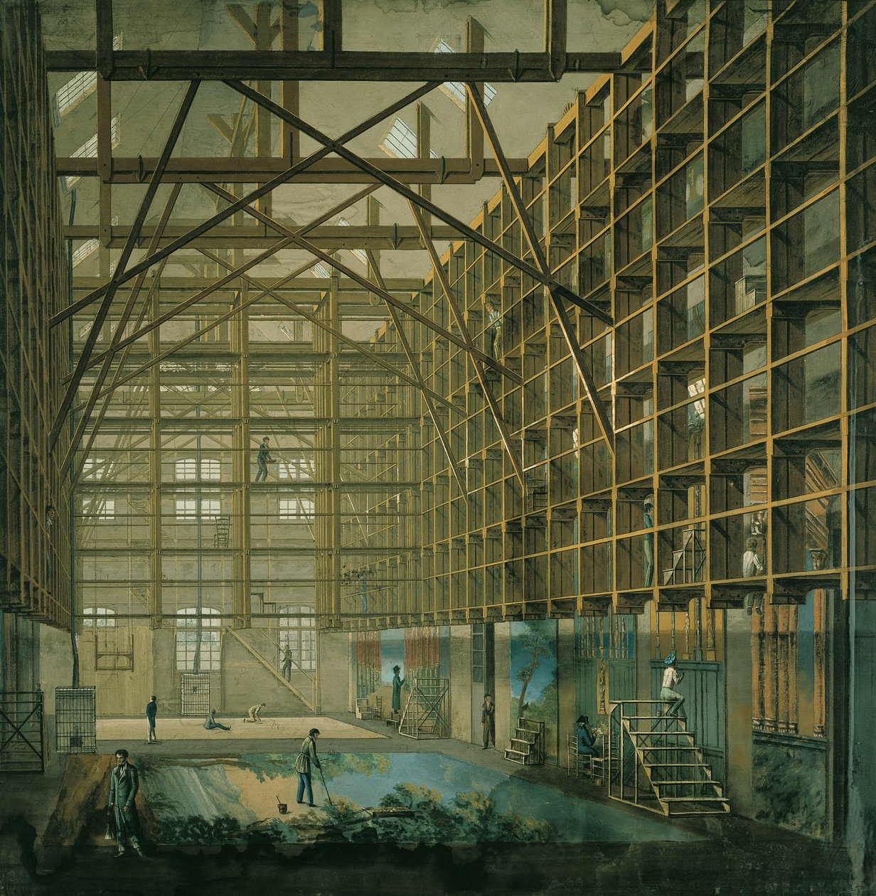 Scénografická dílna pařížské opery, c.1800-20 od French School