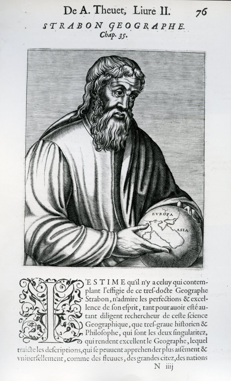 Strabo, ilustrace z Andreho Theveta „Skutečné životy a životy slavných mužů“, 1584 od French School