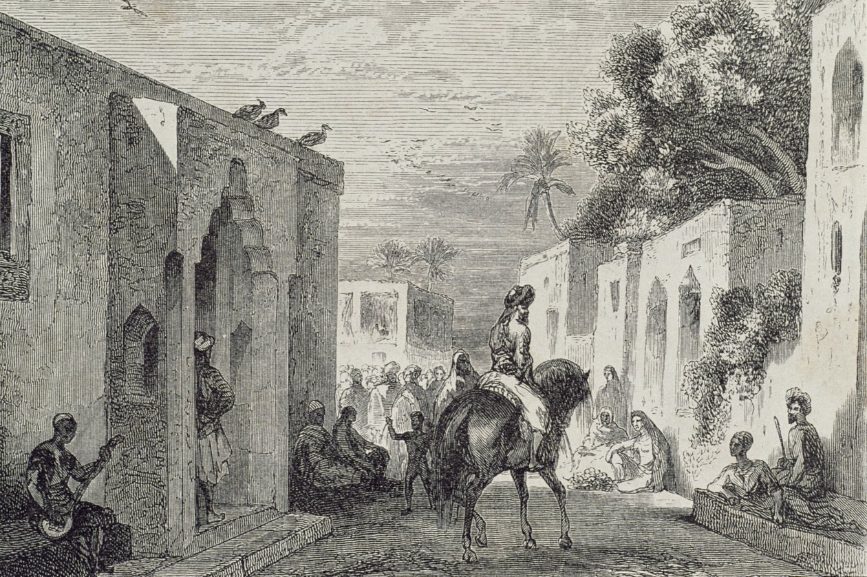 Ulice ve městě Zanzibar, 1860 od French School
