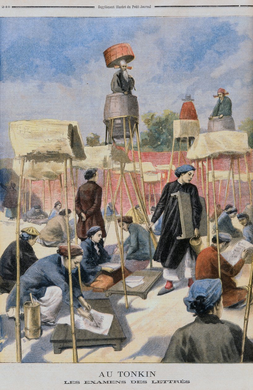 Studenti ve zkoušce, Tonking, z Le Petit Journal, 28. července 1895 od French School