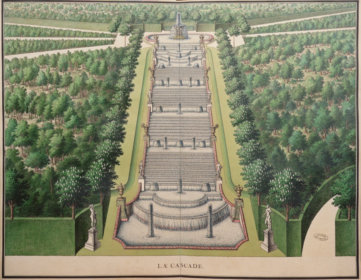 T.1 č.27 Plán fontány v Marly, 1714 od French School