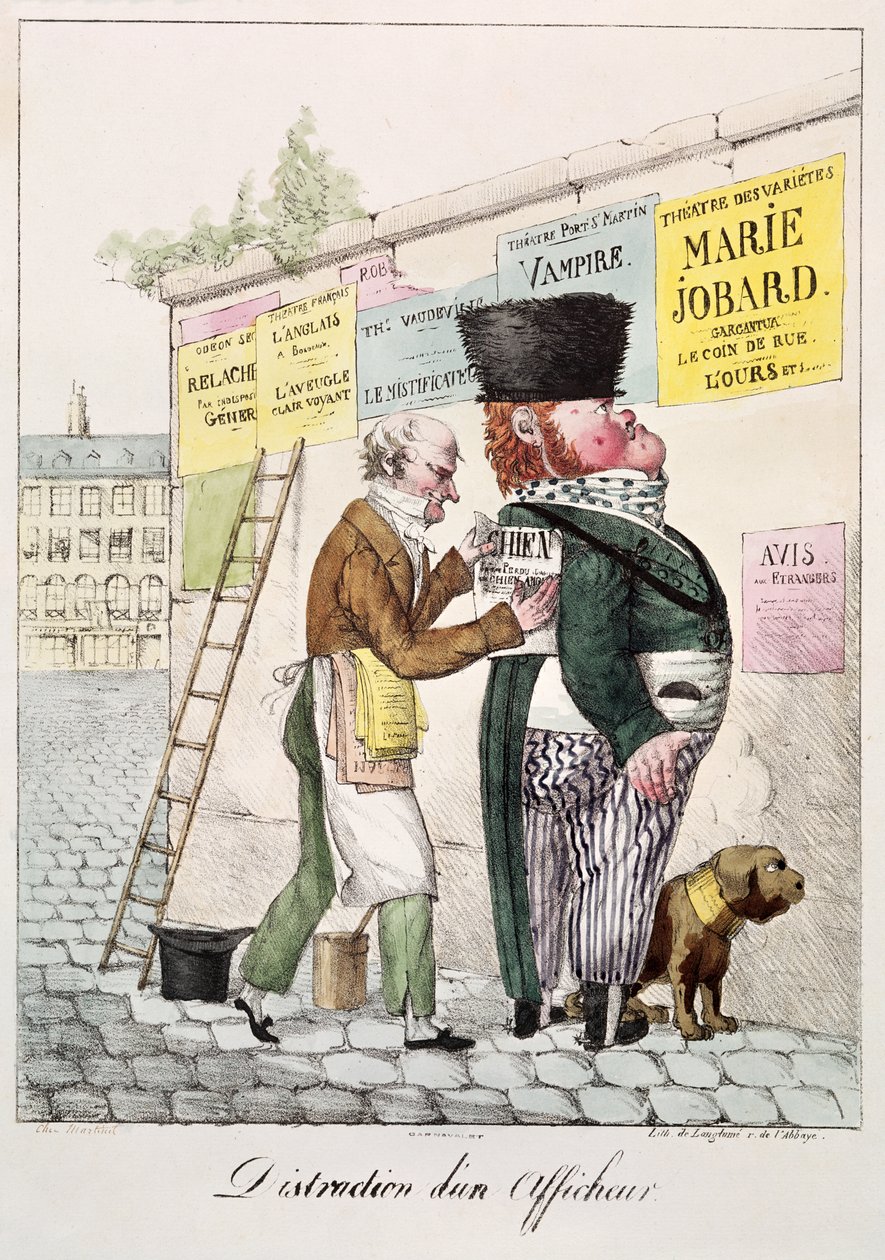 Nálepka The Amusement of a Bill, 1820 od French School