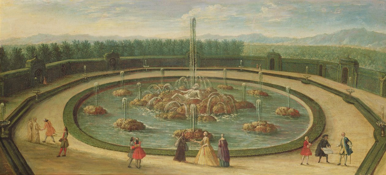 Povodí Enceladus ve Versailles, počátek osmnáctého století od French School