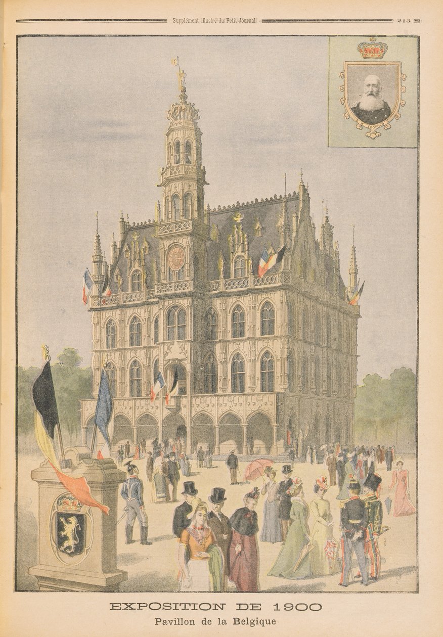 Belgický pavilon na Světové výstavě v roce 1900, Paříž, ilustrace z 