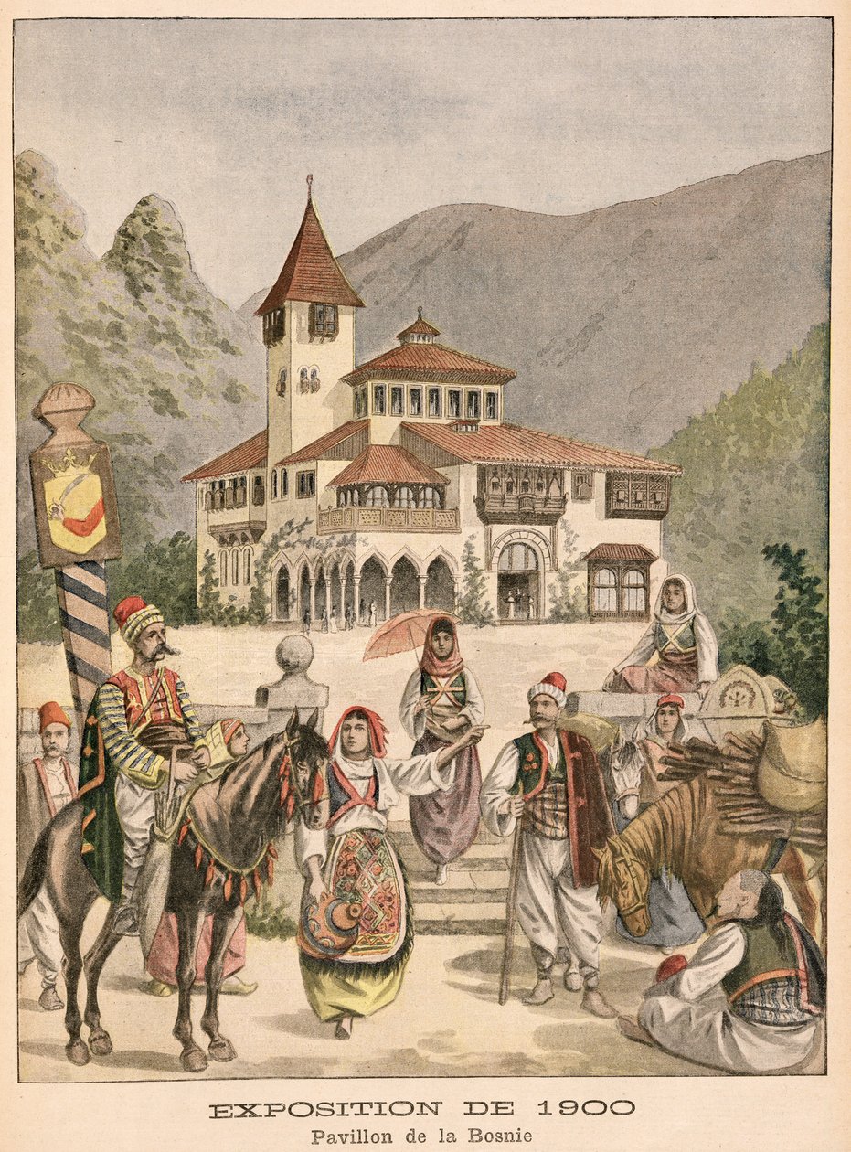 Bosenský pavilon na Světové výstavě v roce 1900, Paříž, ilustrace z 